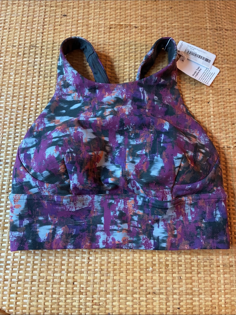lululemon athletica Wunder Train Longline Bra Cinder Flash Multi
